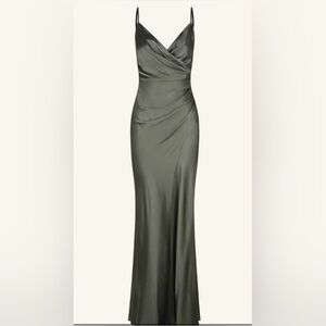 Shona Joy - La Lune Cross Draped Maxi Dress - Olive - XS